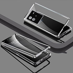 Coque Rebord Bumper Luxe Aluminum Metal Miroir 360 Degres Housse Etui Aimant P02 pour Vivo iQOO Neo6 SE 5G Argent