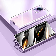 Coque Rebord Bumper Luxe Aluminum Metal Miroir 360 Degres Housse Etui Aimant P02 pour Xiaomi Civi 2 5G Violet