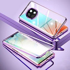 Coque Rebord Bumper Luxe Aluminum Metal Miroir 360 Degres Housse Etui Aimant P02 pour Xiaomi Mi 10i 5G Violet