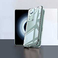 Coque Rebord Bumper Luxe Aluminum Metal Miroir 360 Degres Housse Etui Aimant P02 pour Xiaomi Mi 12T 5G Vert