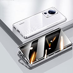 Coque Rebord Bumper Luxe Aluminum Metal Miroir 360 Degres Housse Etui Aimant P02 pour Xiaomi Mi 13 Lite 5G Argent