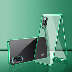 Coque Rebord Bumper Luxe Aluminum Metal Miroir 360 Degres Housse Etui Aimant P02 pour Xiaomi Poco F3 GT 5G Vert