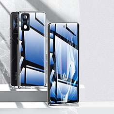 Coque Rebord Bumper Luxe Aluminum Metal Miroir 360 Degres Housse Etui Aimant P02 pour Xiaomi Poco F4 GT 5G Noir