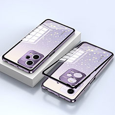 Coque Rebord Bumper Luxe Aluminum Metal Miroir 360 Degres Housse Etui Aimant P02 pour Xiaomi Poco X5 5G Violet