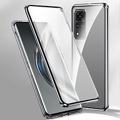 Coque Rebord Bumper Luxe Aluminum Metal Miroir 360 Degres Housse Etui Aimant P02 pour Xiaomi Redmi Note 11 Pro+ Plus 5G Argent