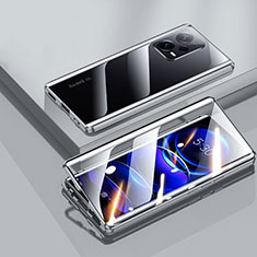 Coque Rebord Bumper Luxe Aluminum Metal Miroir 360 Degres Housse Etui Aimant P02 pour Xiaomi Redmi Note 12 Explorer Noir