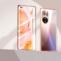 Coque Rebord Bumper Luxe Aluminum Metal Miroir 360 Degres Housse Etui Aimant P03 pour Huawei Honor 50 Pro 5G Or