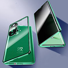 Coque Rebord Bumper Luxe Aluminum Metal Miroir 360 Degres Housse Etui Aimant P03 pour Huawei Nova 11 Ultra Vert