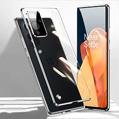 Coque Rebord Bumper Luxe Aluminum Metal Miroir 360 Degres Housse Etui Aimant P03 pour OnePlus 9 5G Noir