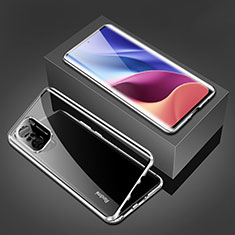 Coque Rebord Bumper Luxe Aluminum Metal Miroir 360 Degres Housse Etui Aimant P03 pour Xiaomi Mi 11i 5G Argent