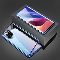 Coque Rebord Bumper Luxe Aluminum Metal Miroir 360 Degres Housse Etui Aimant P03 pour Xiaomi Mi 11i 5G Bleu