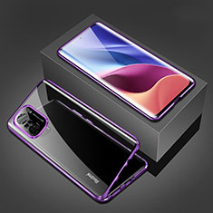 Coque Rebord Bumper Luxe Aluminum Metal Miroir 360 Degres Housse Etui Aimant P03 pour Xiaomi Mi 11i 5G Violet