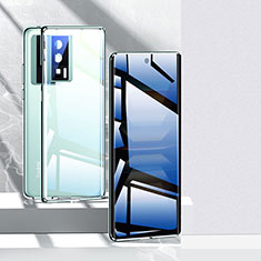 Coque Rebord Bumper Luxe Aluminum Metal Miroir 360 Degres Housse Etui Aimant P03 pour Xiaomi Poco F5 Pro 5G Vert