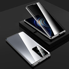 Coque Rebord Bumper Luxe Aluminum Metal Miroir 360 Degres Housse Etui Aimant P03 pour Xiaomi Redmi K40S 5G Argent