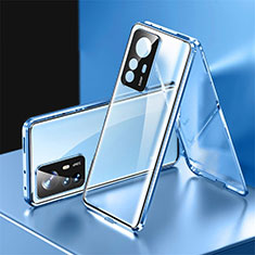 Coque Rebord Bumper Luxe Aluminum Metal Miroir 360 Degres Housse Etui Aimant P03 pour Xiaomi Redmi K50 Ultra 5G Bleu