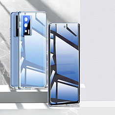 Coque Rebord Bumper Luxe Aluminum Metal Miroir 360 Degres Housse Etui Aimant P03 pour Xiaomi Redmi K60 5G Bleu