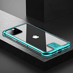 Coque Rebord Bumper Luxe Aluminum Metal Miroir 360 Degres Housse Etui Aimant pour Apple iPhone 11 Pro Vert