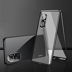 Coque Rebord Bumper Luxe Aluminum Metal Miroir 360 Degres Housse Etui Aimant pour Huawei Honor 50 SE 5G Noir