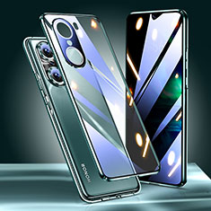 Coque Rebord Bumper Luxe Aluminum Metal Miroir 360 Degres Housse Etui Aimant pour Huawei Honor 60 5G Vert