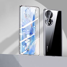 Coque Rebord Bumper Luxe Aluminum Metal Miroir 360 Degres Housse Etui Aimant pour Huawei Honor 80 5G Noir