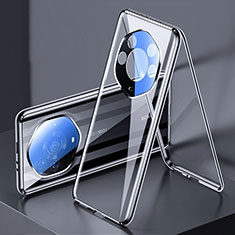 Coque Rebord Bumper Luxe Aluminum Metal Miroir 360 Degres Housse Etui Aimant pour Huawei Honor Magic3 Pro+ Plus 5G Noir