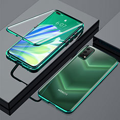 Coque Rebord Bumper Luxe Aluminum Metal Miroir 360 Degres Housse Etui Aimant pour Huawei Honor V30 5G Vert