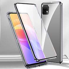 Coque Rebord Bumper Luxe Aluminum Metal Miroir 360 Degres Housse Etui Aimant pour Huawei Honor X30i Argent