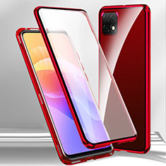 Coque Rebord Bumper Luxe Aluminum Metal Miroir 360 Degres Housse Etui Aimant pour Huawei Honor X30i Rouge