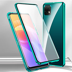 Coque Rebord Bumper Luxe Aluminum Metal Miroir 360 Degres Housse Etui Aimant pour Huawei Honor X30i Vert