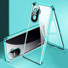 Coque Rebord Bumper Luxe Aluminum Metal Miroir 360 Degres Housse Etui Aimant pour Huawei Honor X40i 5G Vert