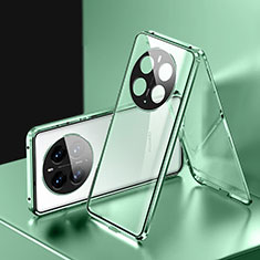 Coque Rebord Bumper Luxe Aluminum Metal Miroir 360 Degres Housse Etui Aimant pour Huawei Mate 50 Pro Vert