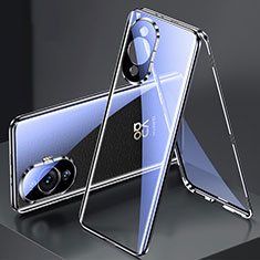 Coque Rebord Bumper Luxe Aluminum Metal Miroir 360 Degres Housse Etui Aimant pour Huawei Nova 11 Ultra Noir