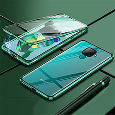 Coque Rebord Bumper Luxe Aluminum Metal Miroir 360 Degres Housse Etui Aimant pour Huawei Nova 5z Vert