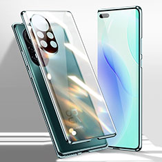 Coque Rebord Bumper Luxe Aluminum Metal Miroir 360 Degres Housse Etui Aimant pour Huawei Nova 8 Pro 5G Vert