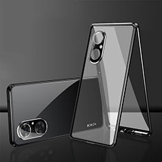 Coque Rebord Bumper Luxe Aluminum Metal Miroir 360 Degres Housse Etui Aimant pour Huawei Nova 9 SE Noir