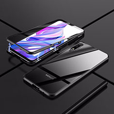 Coque Rebord Bumper Luxe Aluminum Metal Miroir 360 Degres Housse Etui Aimant pour Huawei P Smart Z (2019) Noir