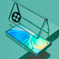 Coque Rebord Bumper Luxe Aluminum Metal Miroir 360 Degres Housse Etui Aimant pour OnePlus 11 5G Vert