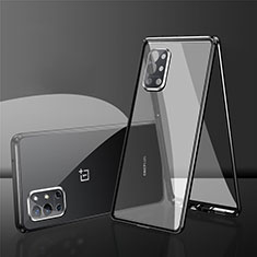 Coque Rebord Bumper Luxe Aluminum Metal Miroir 360 Degres Housse Etui Aimant pour OnePlus 9R 5G Noir