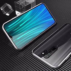 Coque Rebord Bumper Luxe Aluminum Metal Miroir 360 Degres Housse Etui Aimant pour Oppo A11 Argent