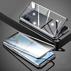 Coque Rebord Bumper Luxe Aluminum Metal Miroir 360 Degres Housse Etui Aimant pour Oppo A33 Noir