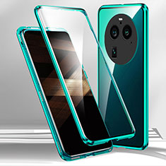 Coque Rebord Bumper Luxe Aluminum Metal Miroir 360 Degres Housse Etui Aimant pour Oppo Find X6 5G Vert