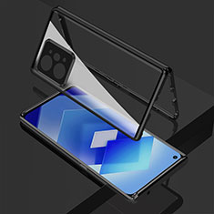 Coque Rebord Bumper Luxe Aluminum Metal Miroir 360 Degres Housse Etui Aimant pour Oppo K10 Pro 5G Noir