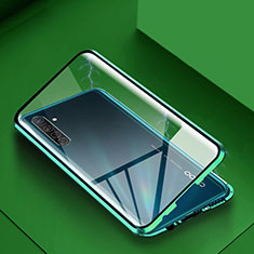 Coque Rebord Bumper Luxe Aluminum Metal Miroir 360 Degres Housse Etui Aimant pour Oppo K5 Vert