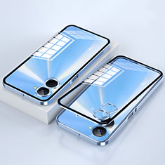 Coque Rebord Bumper Luxe Aluminum Metal Miroir 360 Degres Housse Etui Aimant pour Realme 10S 5G Bleu