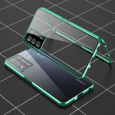 Coque Rebord Bumper Luxe Aluminum Metal Miroir 360 Degres Housse Etui Aimant pour Realme 9 SE 5G Vert