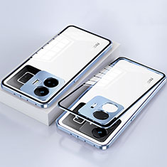 Coque Rebord Bumper Luxe Aluminum Metal Miroir 360 Degres Housse Etui Aimant pour Realme GT Neo5 240W 5G Bleu