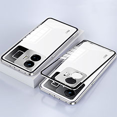 Coque Rebord Bumper Luxe Aluminum Metal Miroir 360 Degres Housse Etui Aimant pour Realme GT Neo6 5G Argent