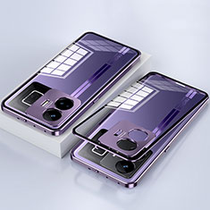 Coque Rebord Bumper Luxe Aluminum Metal Miroir 360 Degres Housse Etui Aimant pour Realme GT Neo6 5G Violet