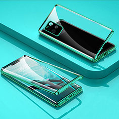 Coque Rebord Bumper Luxe Aluminum Metal Miroir 360 Degres Housse Etui Aimant pour Realme V11 5G Vert