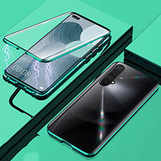 Coque Rebord Bumper Luxe Aluminum Metal Miroir 360 Degres Housse Etui Aimant pour Realme X50t 5G Vert